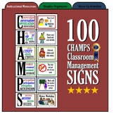 100 CHAMPs Classroom Management Signs