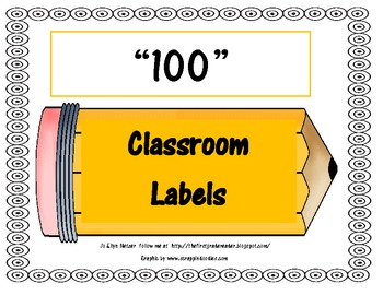 Preview of 100 CLASSROOM LABELS - PENCILS