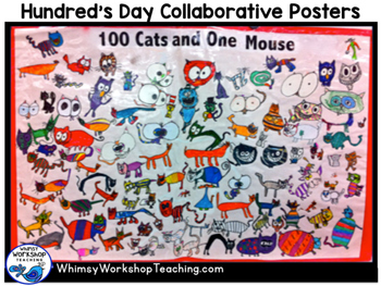 Preview of 100 Cats and 1 Mouse Collaborative Poster Kit FREE Whimsy Workshop Teaching.com