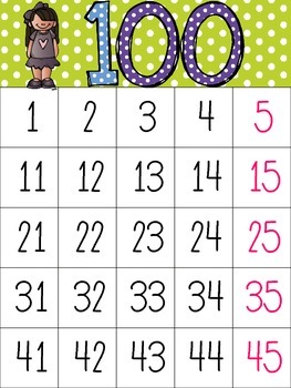 100 Chart by Jen Agent | TPT