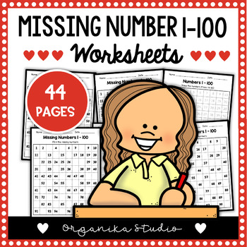 100 chart missing number numbers 1 100 missing worksheets by organika studio