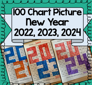 Preview of 100 Chart Mystery Picture- New Year 2022, 2023, 2024