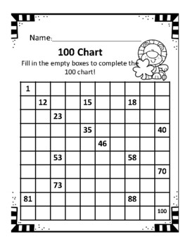 100 Chart Number Writing Differentiated Spring St. Patrick's Day Freebie