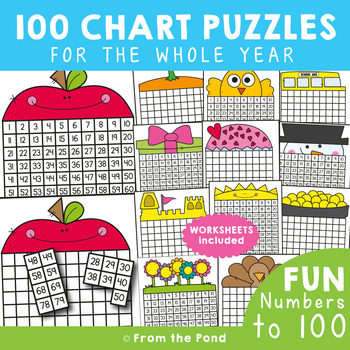 Preview of 100 Chart Puzzle Bundle