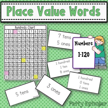 Preview of 100 Chart  - Reading the Place Value Words to Match