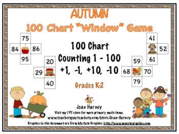 Preview of 100 Chart “Window” Game for AUTUMN