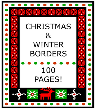 100 Christmas & Winter Borders by The Brain Boosters | TPT