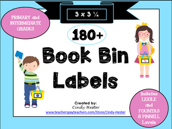 Preview of 100+ Classroom Library Book Bin Labels 3x3 for Primary and Intermediate-EDITABLE