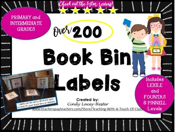 Preview of 100+ Classroom Library Book Bin Labels for Primary and Intermediate  - EDITABLE