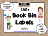 100+ Classroom Library Burlap Book Bin Labels for Primary/