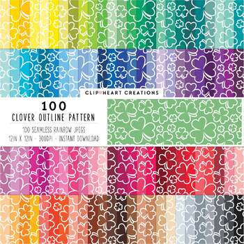 Preview of 100 Clovers Pattern Papers (Outline)