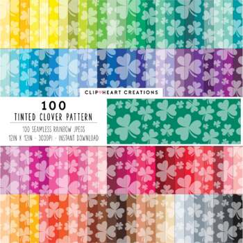 Preview of 100 Clovers Pattern Papers (Tinted)