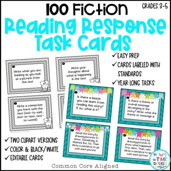 Preview of Fiction Reading Response Task Cards