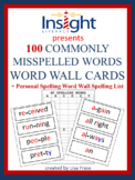 100 Commonly Misspelled Words -Word Wall Cards + Bonus