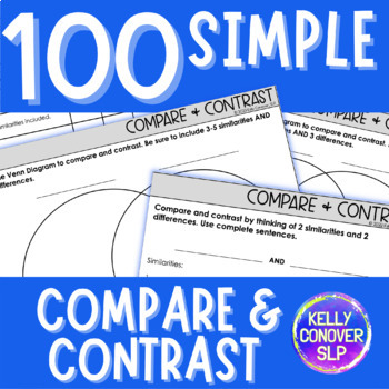 Preview of 100 Compare and Contrast Prompts with Worksheets, & Graphic Organizers