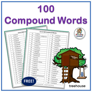 Preview of 100 Compound Words for Primary Grade Teachers FREE