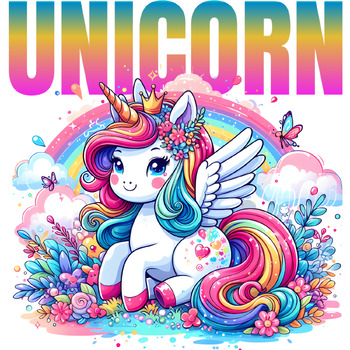 Preview of 100 Cute Unicorn Coloring Pages for Kids