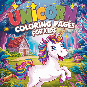 Preview of 100 Cute Unicorn Coloring Pages for Kids