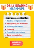 100 Daily Reading Warm-Up Passages | 1st-6th Grade