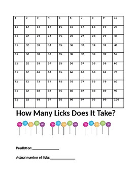 Preview of 100 Day Center: How Many Licks Does It Take