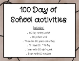 100 Day of School Activities