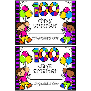 100 Day of School Certificate - Editable by The Bilingual Rainbow