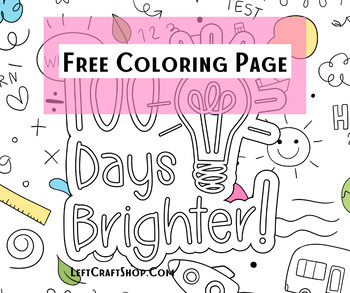 Preview of 100 Days Brighter Coloring Sheet