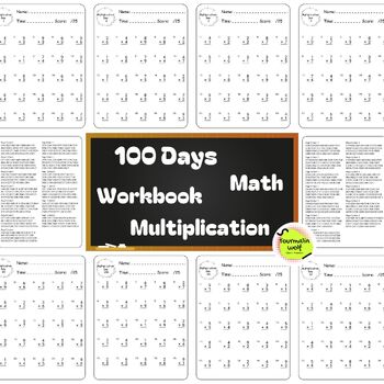 Preview of 100 Days Math Workbook Multiplication