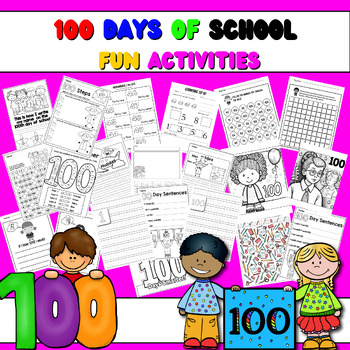 100 Days Of School Math Literacy, Coloring & More Activities ...