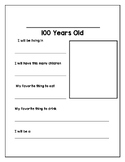 100 Days Old Writing Activity