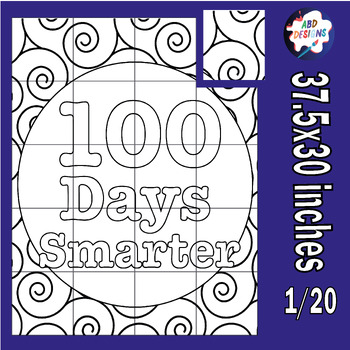 Preview of 100 Days Smarter Collaborative Coloring Poster
