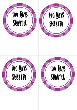 Preview of 100 Days Smarter tags for Smarties