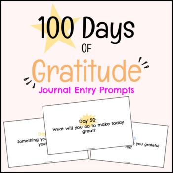 Preview of 100 Days of Gratitude - Daily Journal Entry Prompt! | NEW YEARS