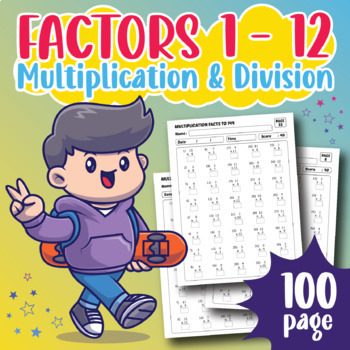Preview of Basic Multiplication and Division Worksheets Factors 1-12 Facts Fluency Practice