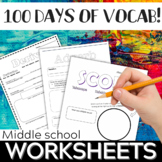 100 Days of Middle School Vocabulary Worksheets for the Sc