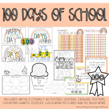 100 Days of School by Learning with Miss T | TPT