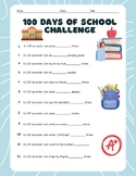100 Days of School Activity Challenge
