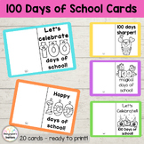 100 Days of School Cards (B&W - Blank inside) - Foldable