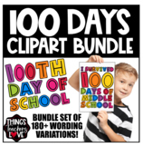 100 Days of School Clipart Bundle, 180+ Clipart Images, 86