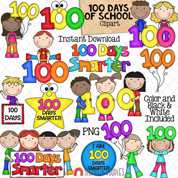 100 Days of School Clipart {Scrappin Doodles Clipart} by Scrappin Doodles