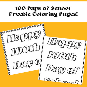 100 Days of School Coloring Pages Freebies! by MissTullTeaches | TPT