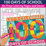 100 Days of School Coloring Sheet, Warm & Cool Colors Art,