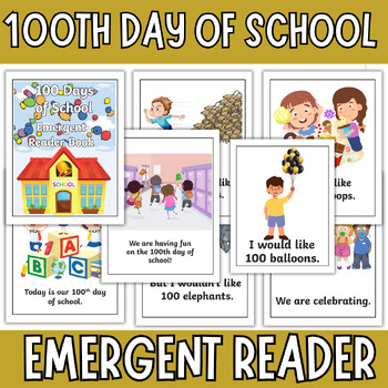 Preview of 100th Day of School Mini Book for Emergent Readers/Mini Book - Young Learners!