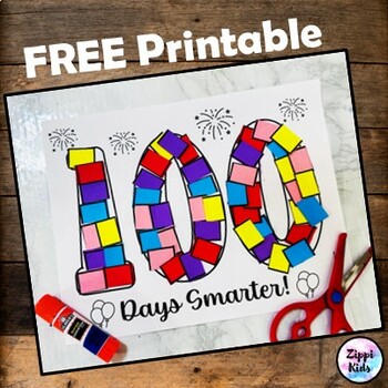 Preview of 100 Days of School Fine Motor Activity, 100th Day of School Craft