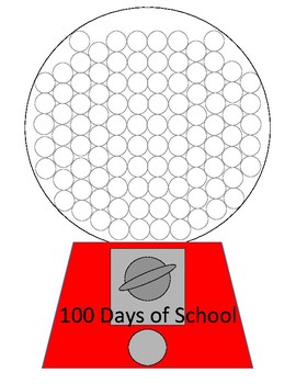 Preview of 100 Days of School Gumball Machine