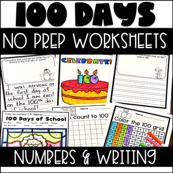 100 Days of School - No Prep Morning Work/Centers Worksheets | TPT