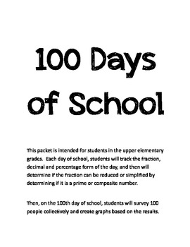 Preview of 100 Days of School Packet