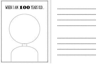 Preview of 100 Days of School Portrait and Writing