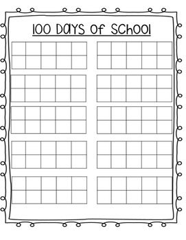 100 Days of School Ten-Frame by Miss B's Bunch | TpT