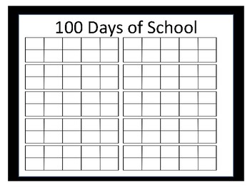 Preview of 100 Days of School- Ten Frame